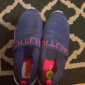 Blue and Pink Nautica sneakers- size 5 (kids)